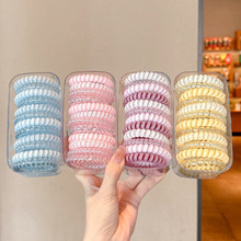 多巴胺彩色头绳女甜美电话线发圈简约橡皮筋扎头发高弹力耐用发绳