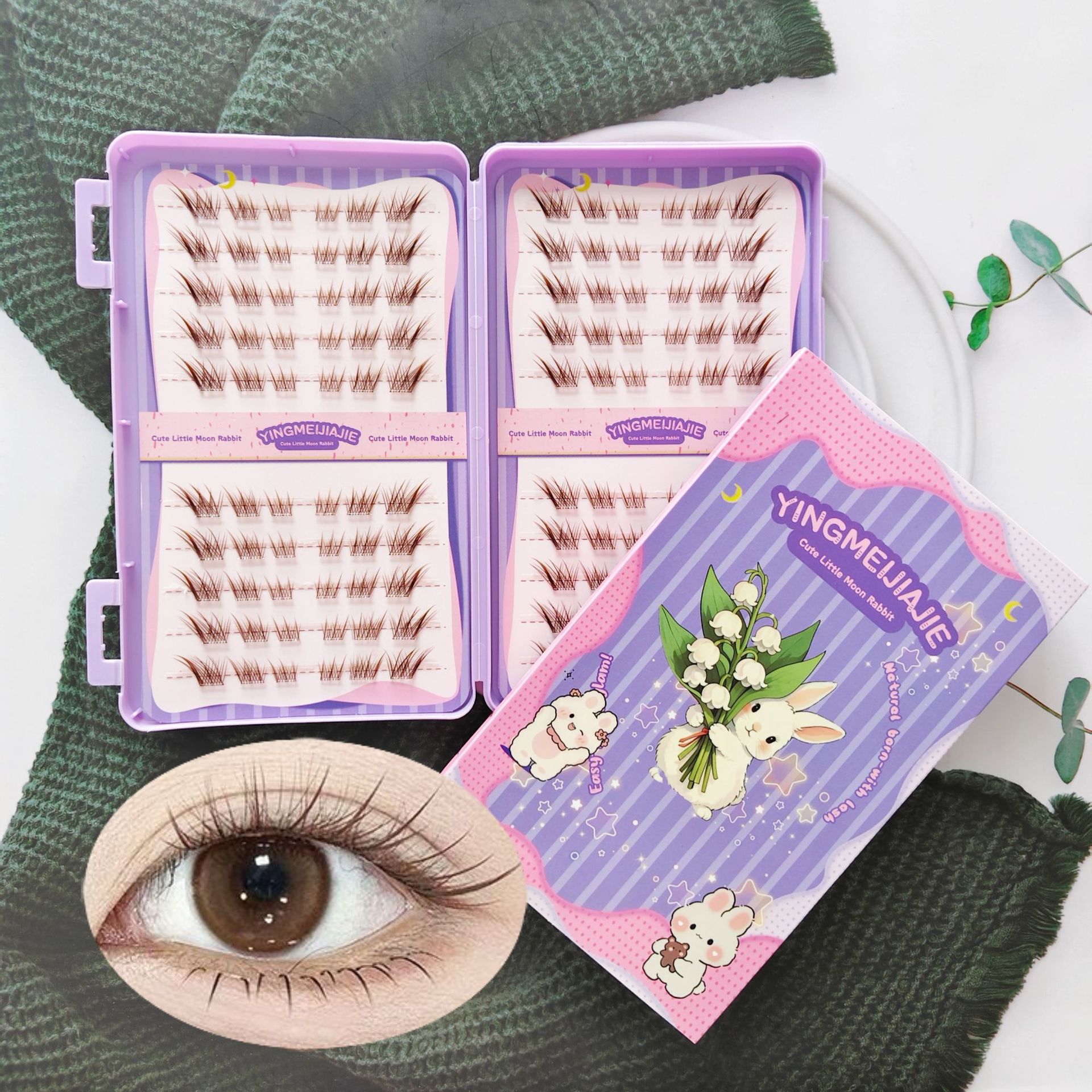 20 filas de paquete de caja de regalo de pestañas falsas transfronterizas, pestañas falsas densas, pestañas falsas sin pegamento.