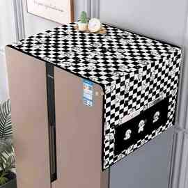 W9R2023新款冰箱盖巾家用防水防尘洗衣机微波炉盖布单双开冰箱防