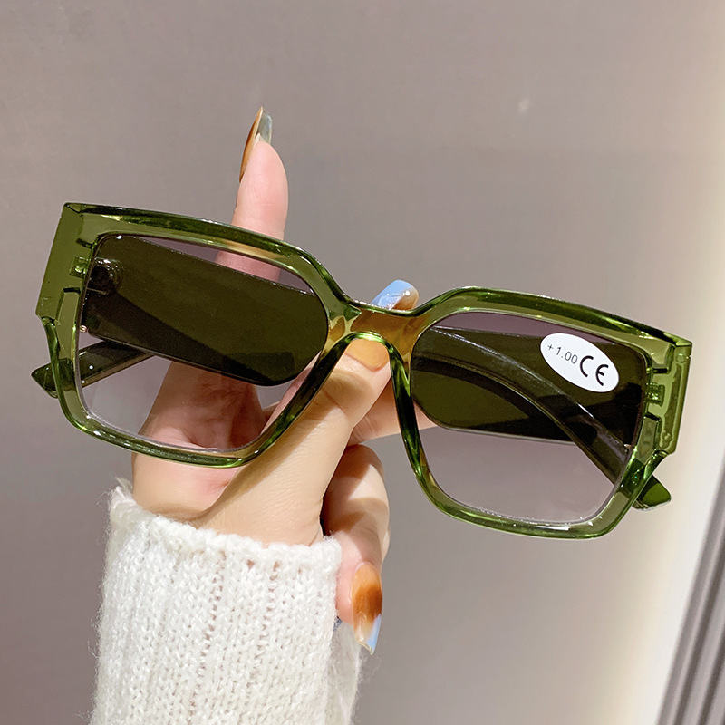 高齢者向けの新しい老眼サングラス、スクエアフレームの老眼鏡、ファッショナブルな高精細抗UVサングラス、工場直販|undefined