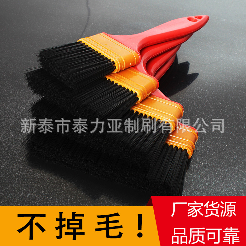 Venta al por mayor mango rojo cepillo negro herramienta de pintura cepillo mango de plástico cepillo de pintura multi-especificación cepillo de limpieza de alambre de fibra