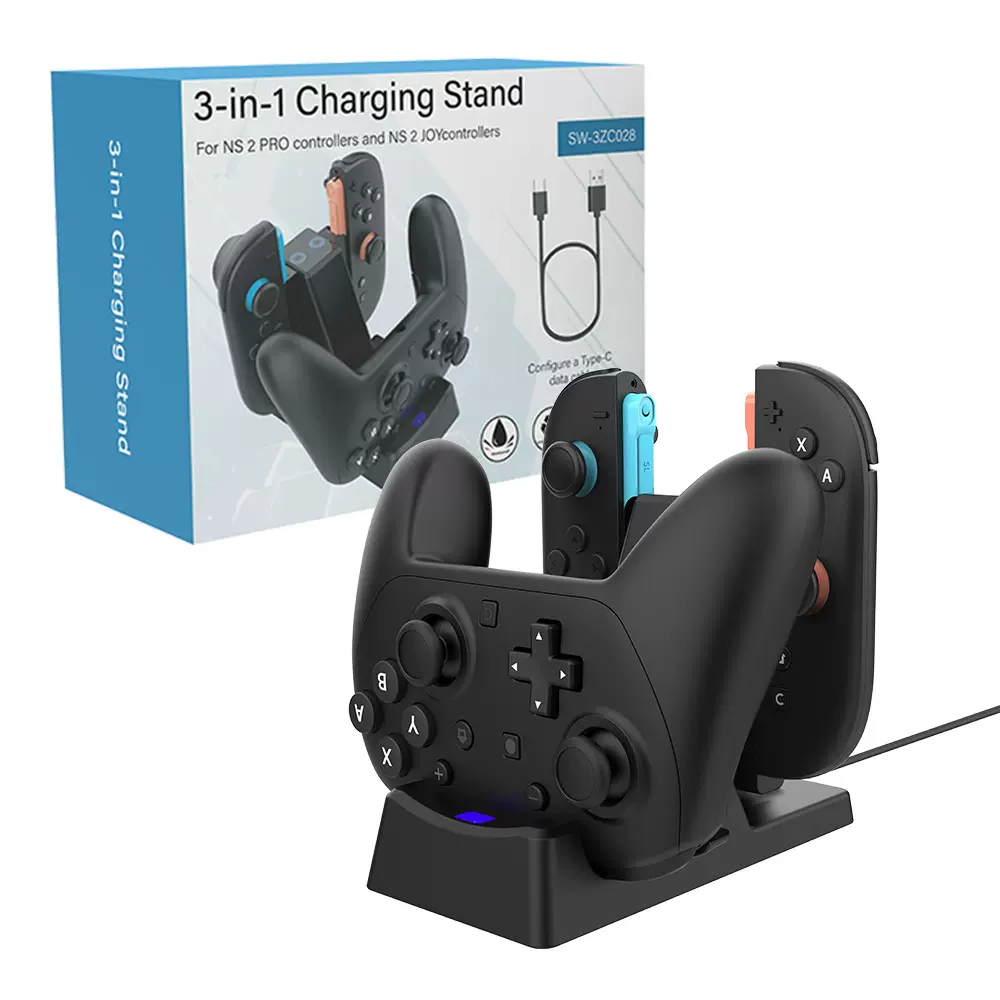 Switch2双座充switch2 Pro三合一手柄充电磁吸座充switch2手柄座