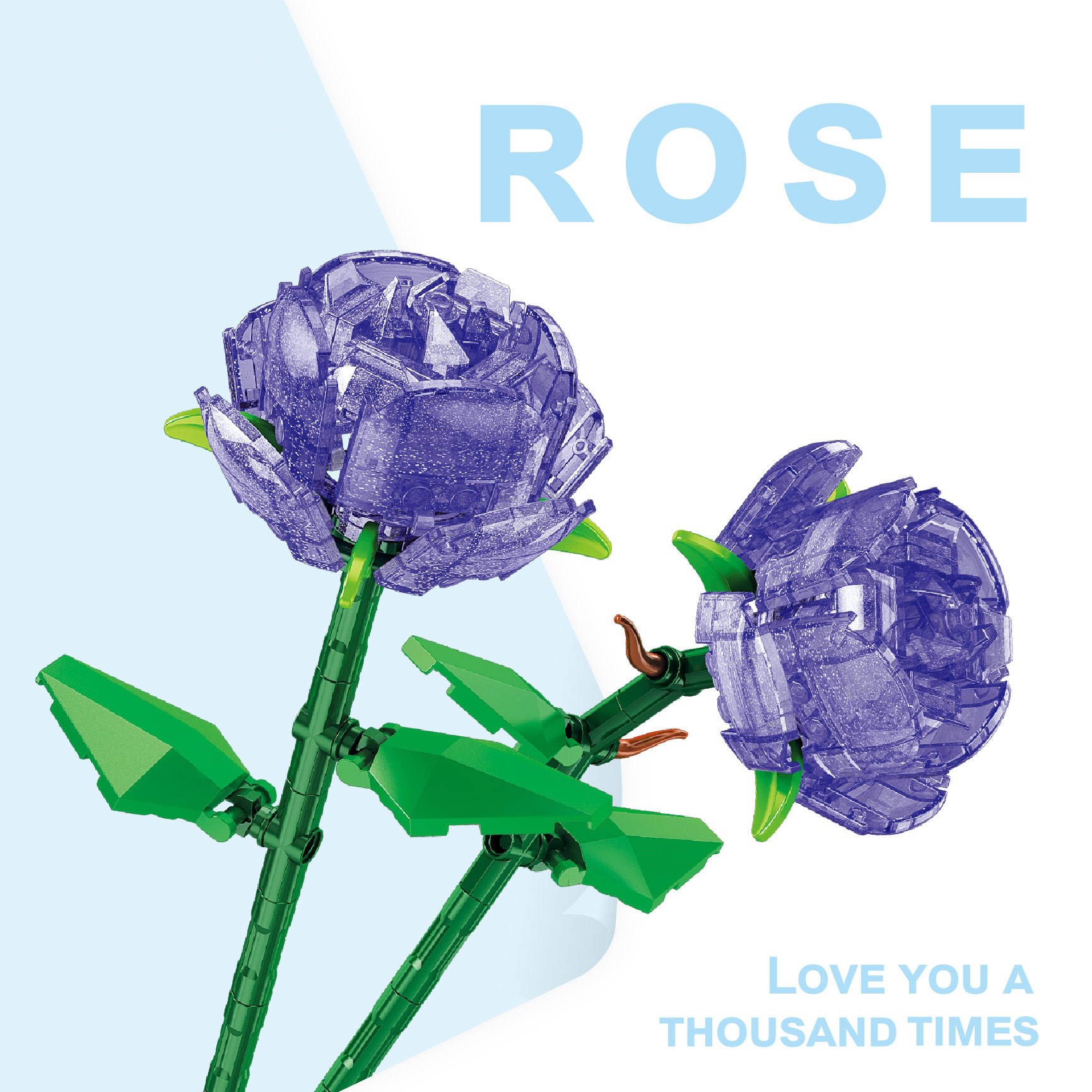 Bloques de construcción de rosas, regalo de decoración de flores perpetuas, rompecabezas, decoración de bricolaje, partículas pequeñas, inserciones hechas a mano para el día de San Valentín