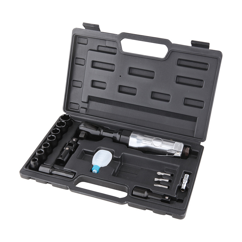 Llave de trinquete neumática WF-003 personalizada transfronteriza Pistola de viento pequeña de 1/2 pulgadas Juego de herramientas de reparación de automóviles de 17 piezas