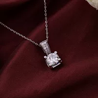 Wuzhou оптовая продажа 1-2 карат D цвет Mosan ожерелье женщин 18K золото 14K золото Mosan бриллиантовый кулон ключицы цепи