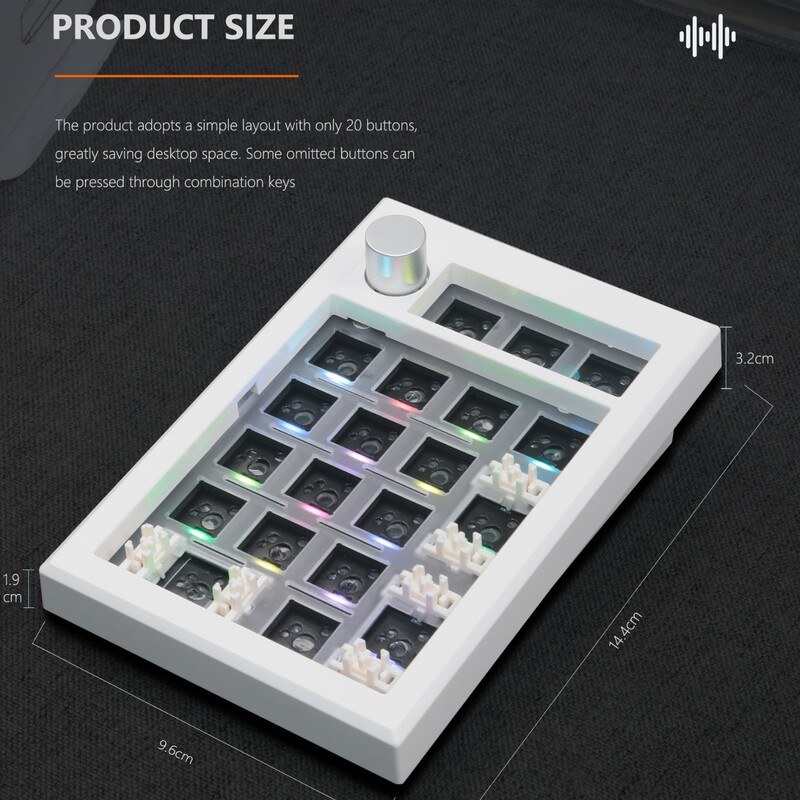Zoya gmk21 wireless numeric pad keyboard kit, three-mode Bluetooth RG with knob, supports VIA/QMK Zoya gmk21 wireless numeric pad keyboard kit, three-mode Bluetooth RG with knob, supports VIA/QMK