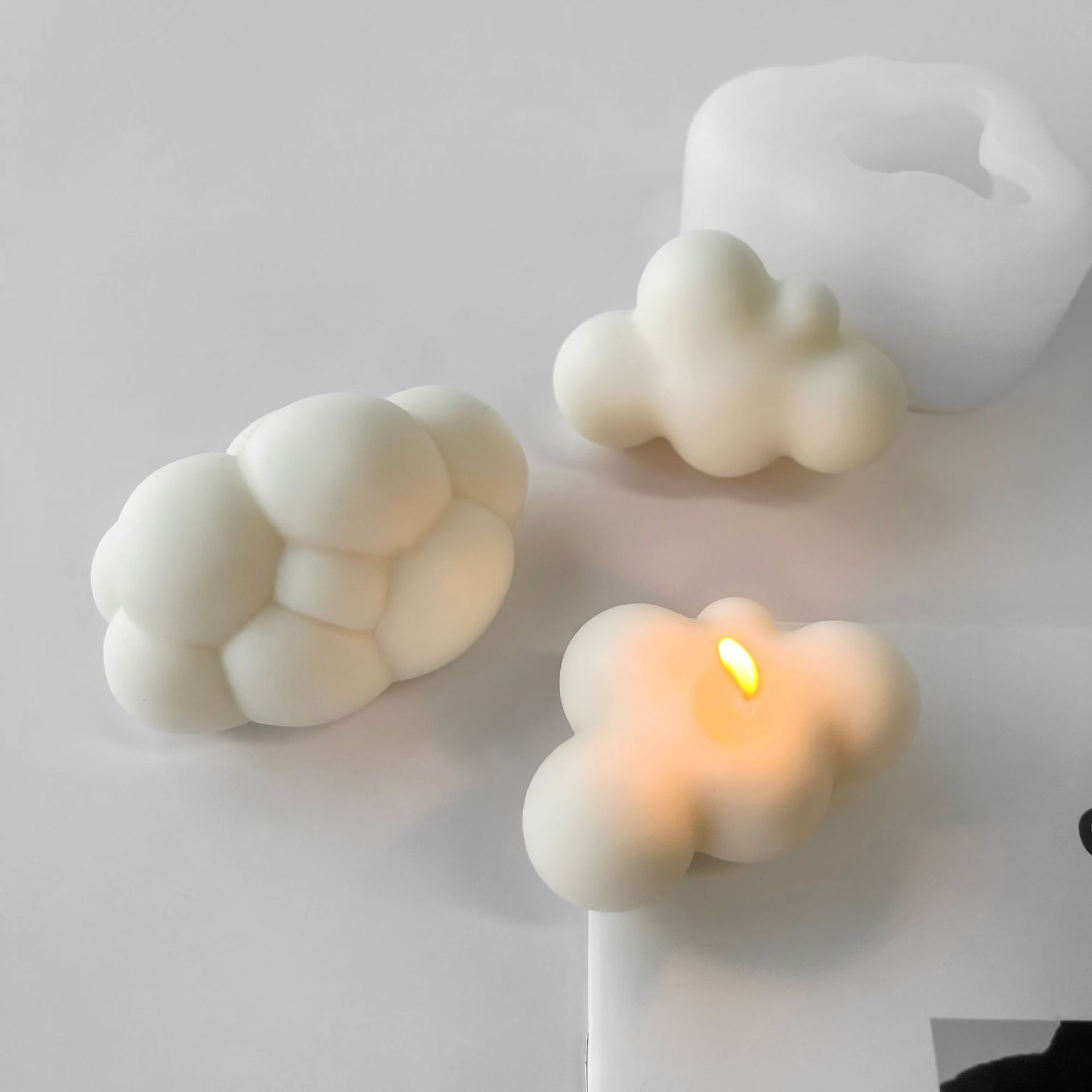 Nube tridimensional molde de silicona DIY aromaterapia vela jabón fondant chocolate molde para hornear