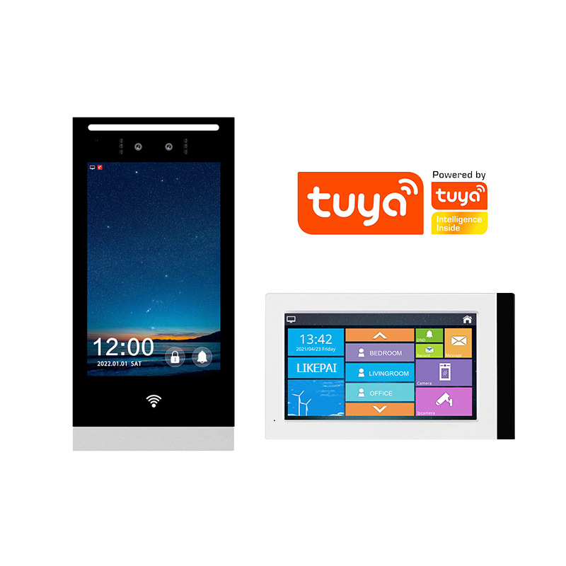 H8+P7N涂鸦智能别墅楼宇一拖一可视对讲多层一呼多或独立呼叫开锁