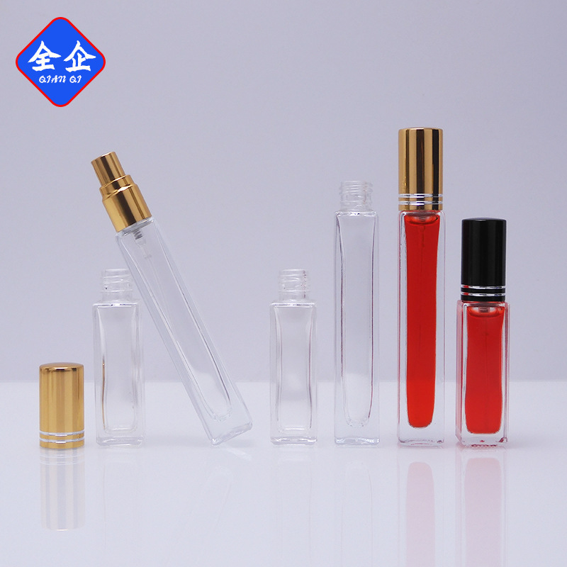 香水瓶 3ml5ml10ml 小さな正方形のガラス瓶 ローリングボールボトル ローリングボールボトル スプレーボトル|undefined