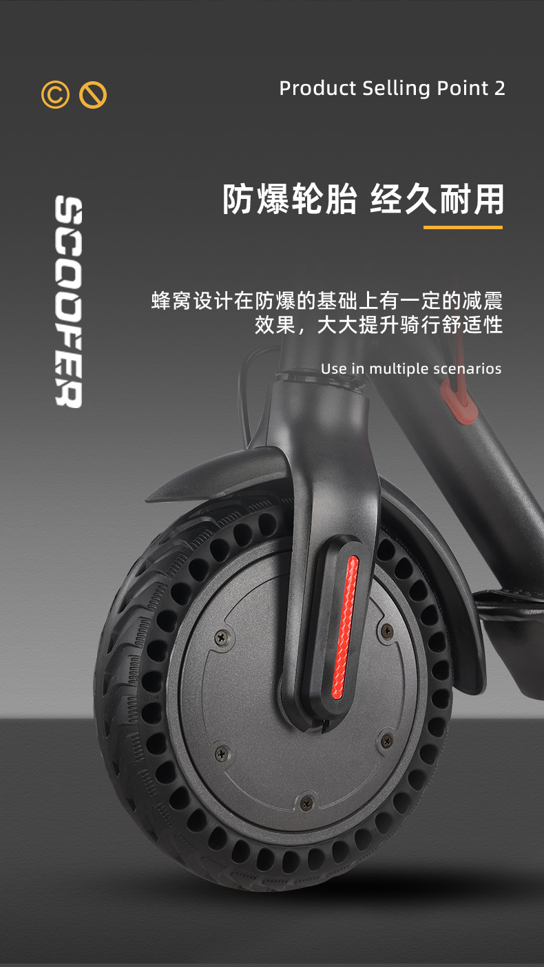 Overseas warehouse straight hair 8.5 inch foldable electric scooter 350W adult scooter pedal scooter