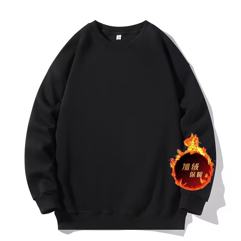 Amerikanischer Retro-Hoodie in Unifarben für Damen und Herren, Herbst und Winter, lockerer Fleece-Pullover, 380 g/m² schwere Schicht_voghion.com