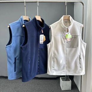 Stacked to keep warm! Island double-sided polar fleece autumn and winter men and women couple casual all-match vest fashion