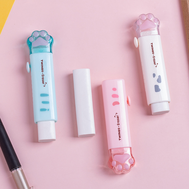 Caricatura Gato Garraba borracha Pull-Pull Estudiante Arte Rubber Estudiante Suplemento de estudio creativo Mini portátil