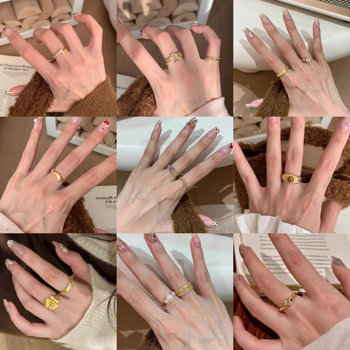 小红书同款中古vintage轻奢小众纯银戒指女拉丝不掉色高级感指环详情1