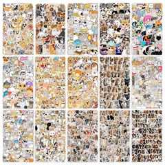 携帯電話やコンピューター用のクロスボーダー50枚の非侵害のかわいい子猫と子犬の落書きステッカー、防水猫ハンドブックステッカー