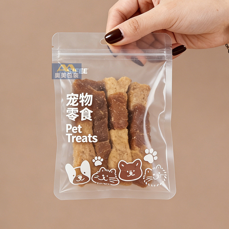 工厂定制冻干狗零食三边封贴骨袋猫条猫粮自封袋复合pe狗粮袋