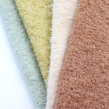 现货马海毛长毛针织毛呢面料60%羊毛圈圈呢布料 秋冬大衣呢现货