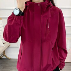 户外冲锋衣男女春秋常规款单层弹力风衣外套防风防雨休闲夹克服装