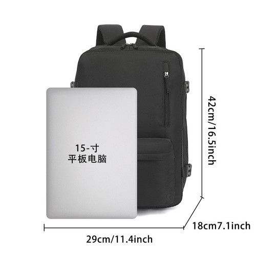 Layered Commuting Backpack for Men and Women, Trendy Brand Business Laptop Dual Shoulder Bag, Large Capacity Travel Bag