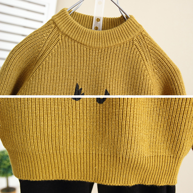 6844 suéter de otoño e invierno para niños 2024 nuevo suéter de cuello redondo para niños