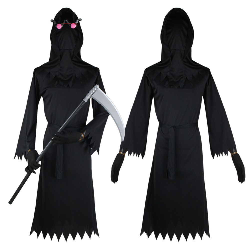 万圣节cos服化妆舞会恐怖死神cosplay服装遮面鬼发光眼镜表演服装-阿里巴巴