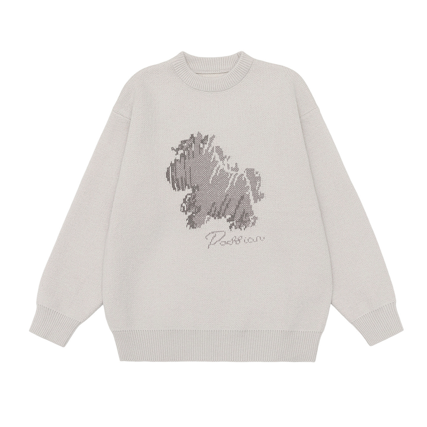 Explosiones transfronterizas de tamaño grande de dibujos animados pony jacquard jersey suéter hombre perecío otoño invierno fábrica al por mayor