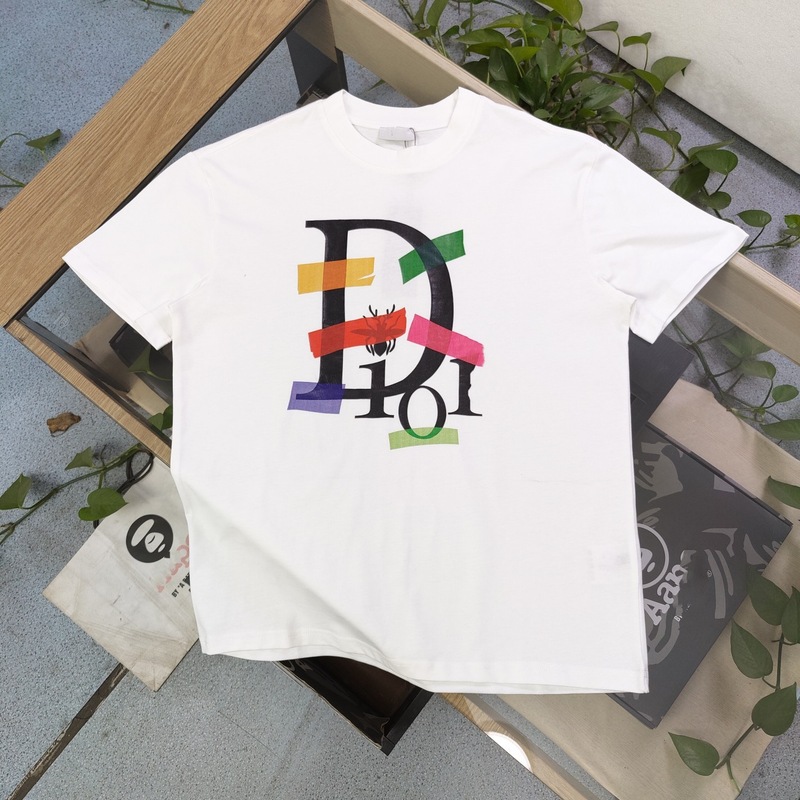 D's 夏春 Tシャツ トレンド 万能 半袖 プリント レタード コットン ゆったり ラウンドネック 絶妙な Tシャツ|undefined