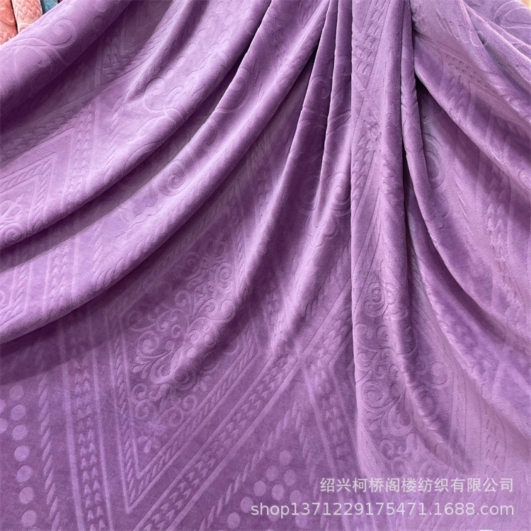 Attic textile milk velvet carved fabric thickened comfortable soft single-sided elegant velvet fabric wholesale