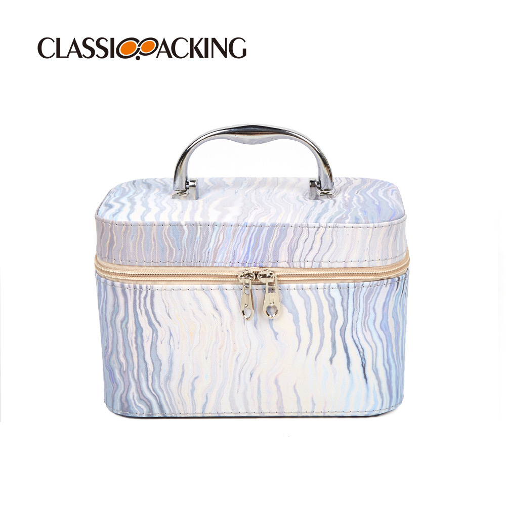 Caja de almacenamiento de espejo de alta calidad de gran capacidad, caja de almacenamiento impermeable de alto valor, caja de maquillaje multifuncional portátil de pvc