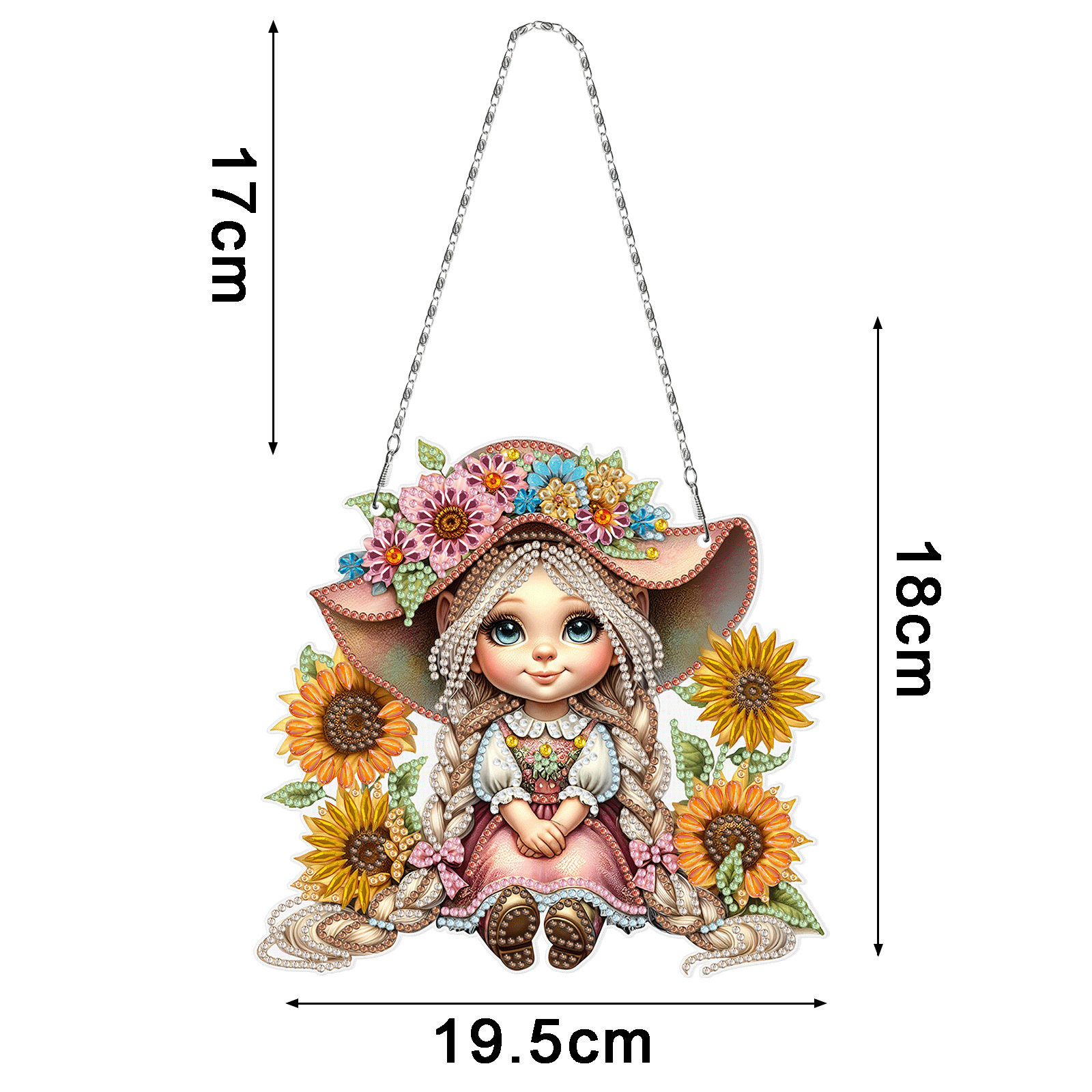 Pintura de diamantes DIY círculo dibujos animados colgante genio Navidad sala de estar decoración pintura distribuible