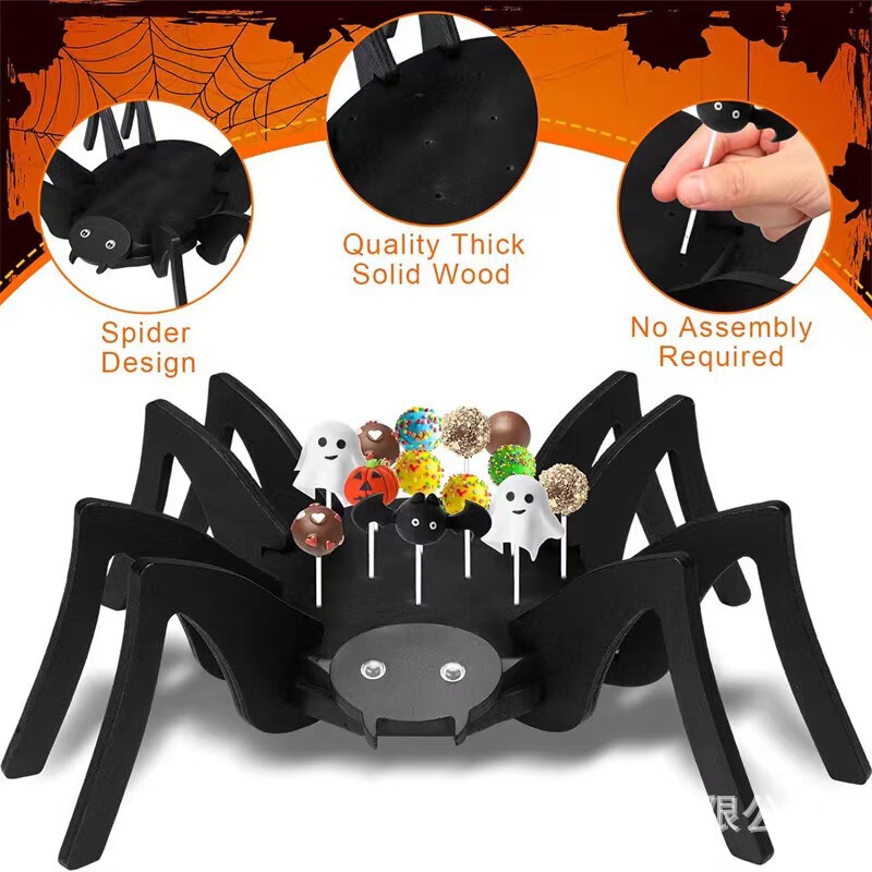 Wooden Candy Rack Christmas Funny Bat-Shaped Lollipop Storage Rack Table Decoration Dessert Rack Ornaments