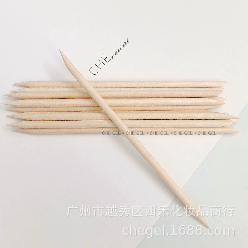 Трансграничные инструменты для дизайна ногтей Апельсиновая палочка деревянный знак мертвой кожи толчок двуглавая дрель палка Чистка лака для ногтей 11,3 см Заводские продажи