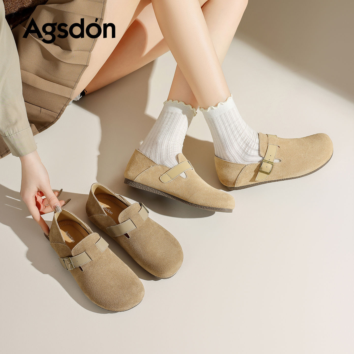 Augu Shiden todo incluido Boccan zapatos para mujeres 2026 nuevo primavera dos usar un zapato para mujeres embarazadas zapatos casuales con suela suave