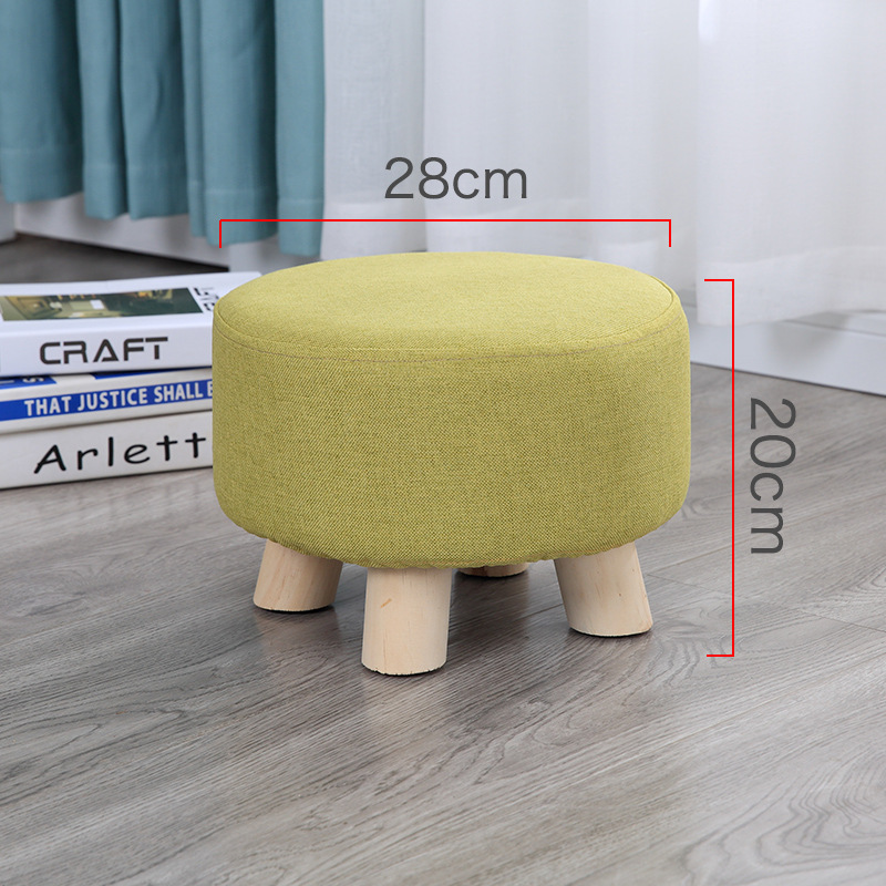 Taburete pequeño Internet celebridad hogar tela taburete bajo sala de estar creativa sofá taburete lindo taburete redondo zapatos Cambio de heces perezoso banco pequeño