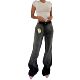 Design Niche Trendy Brand Stitching Jeans Women's Summer Slim Look Straight American Style Washed High Street Workwear Loose Trousers Women