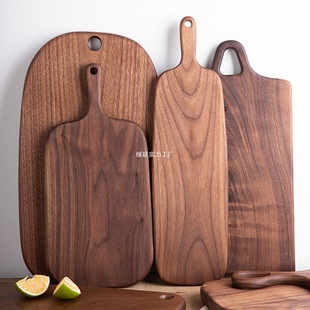 Steak Dinner Plate Japanese Black Walnut Cutting Board Household Solid Wood Cutting Board Pizza Board Whole Wood Fruit Bread Tray