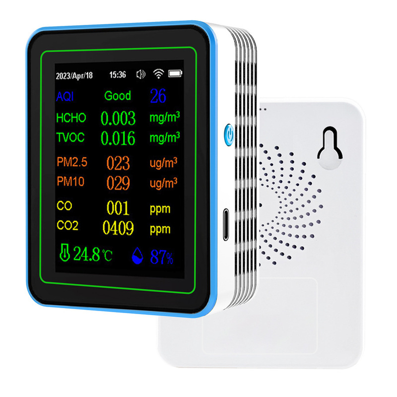 新型知能12合1ホルムアルデヒド二酸化炭素pm2.5 CO壁WiFi空気品質測定器室内|undefined