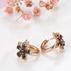 Tide, golden earrings, fashionable fresh zirconium, wish, European style, pink gold, flowered, wholesale