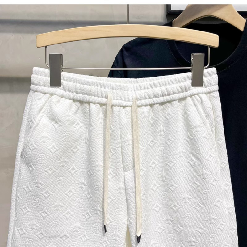 Short décontracté ample pour homme, style fin et tendance, couleur unie, jacquard cinq points, idéal pour l'été._voghion.com