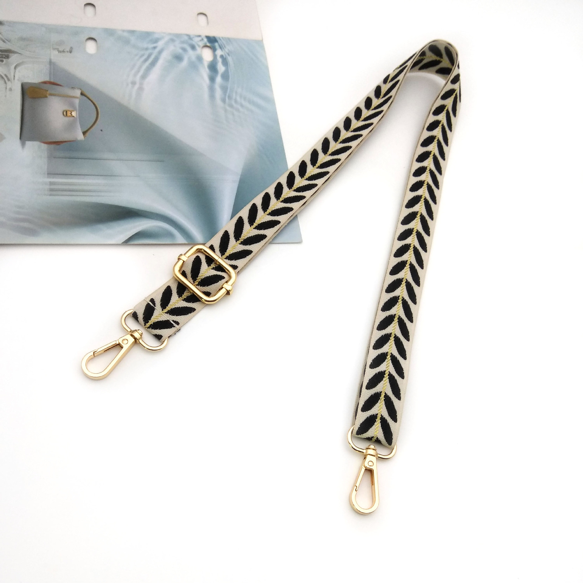 37g Weight Bag Strap Bag Accessories Type 1 Piece Quantity Holiday, Daily Occasion Polyester Material Leaf Pattern Casual Style 1 Piece Polyester Leaf Bag Strap 6