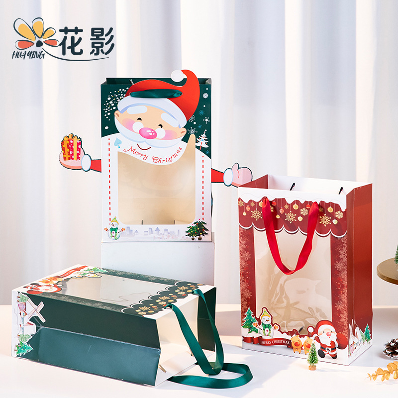 Ventana de Navidad flores bolso transparente ins Internet celebridad floral bolsa ramo bolsa de embalaje ventana bolsa de mano