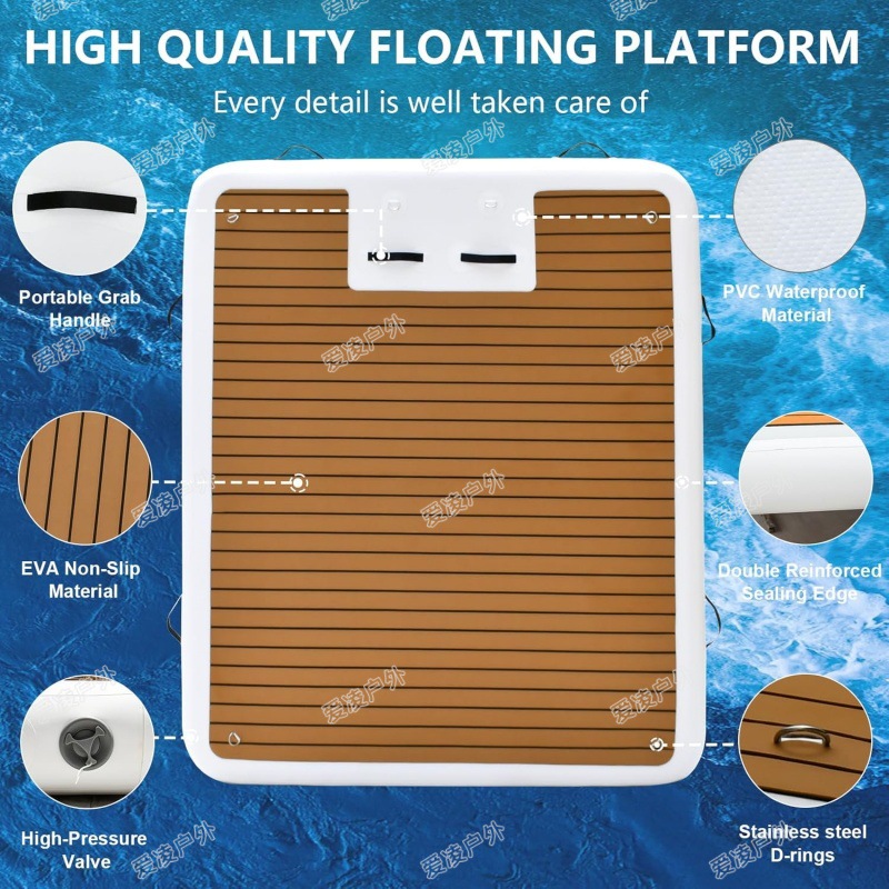 Plataforma flotante de agua EVA yate flotante inflable antideslizante para nadar en el mar tabla flotante de ocio plataforma de pesca alfombra flotante