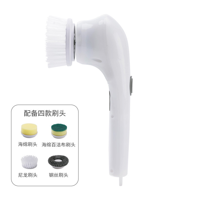Nuevo cepillo de cocina de mano al por mayor, cepillo de lavado para el hogar, olla, artefacto, cepillo de limpieza eléctrico de limpieza multifuncional, 5 cabezas