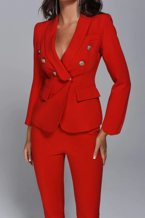 GraceChic Double-Breasted High-End Casual Slim Fit Suit Pants Export Women's Factory Direct Wholesale Hot-Selling Fashion European_voghion.com