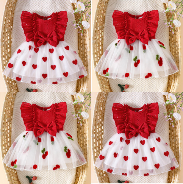 2026 New Sweet Cherry Princess Dress for Infants and Toddlers: Hollow Embroidered Top + Cherry Mesh Puffy Skirt 2026 New Sweet Cherry Princess Dress for Infants and Toddlers: Hollow Embroidered Top + Cherry Mesh Puffy Skirt