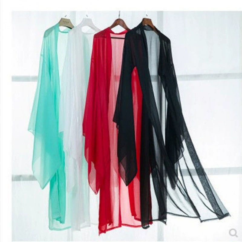 Костюм Han рубашка женская белая фея длинная юбка Китайский кардиган солнцезащитный крем рубашка с большими рукавами