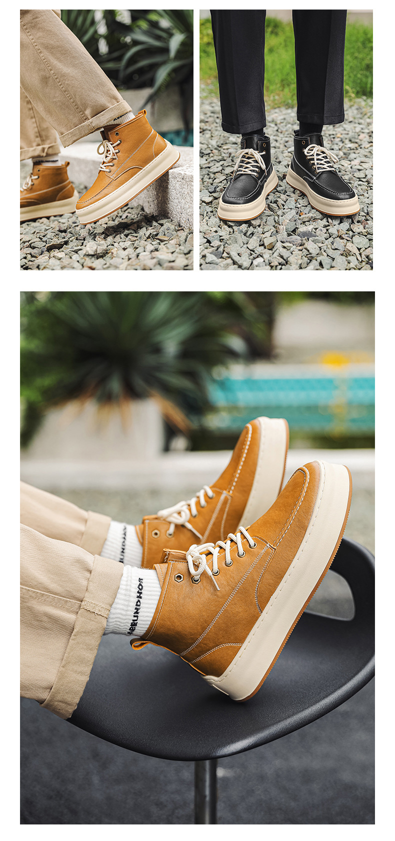 Herren Chukka Boots Aus Echtleder Atmungsaktive Mid Top Freizeitschuhe_voghion.com