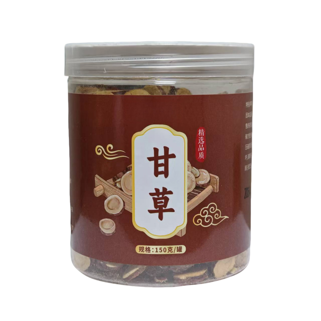 Licorice Root Slices Gan Cao 甘草 150g Jar Dried Herb for Tea and Culinary Use in use