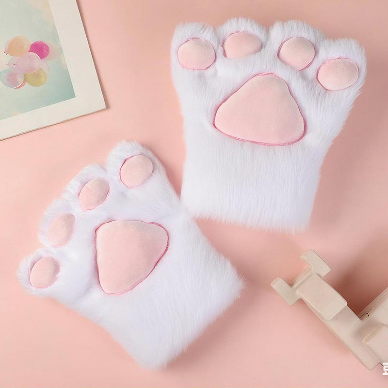 猫爪熊爪手套兽爪猫猫毛手套道具毛绒万圣节手套cosplay手套