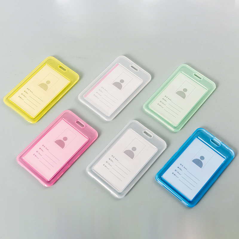 証明書カード透明胸カードカバー一体ppカード透明両面カード胸カードプラスチック仕事カード従業員ハードカードカバー